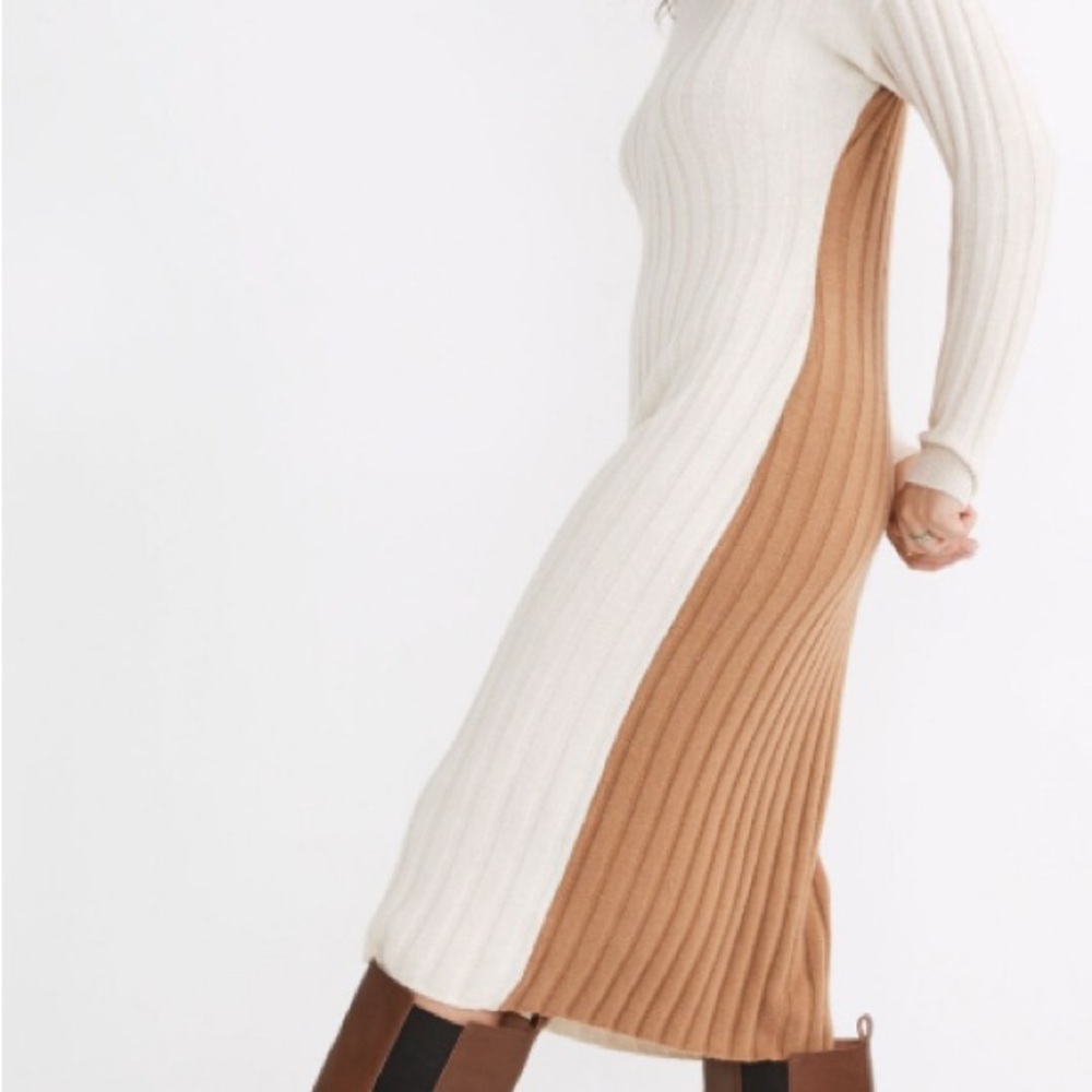 MADEWELL XS (Re)sourced Ribbed Midi Sweater Dress